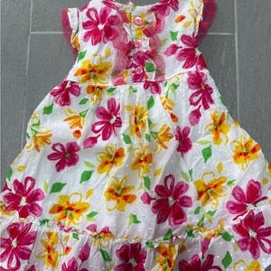 Penelope Mack White Sundress with Pink & Yellow Floral Print